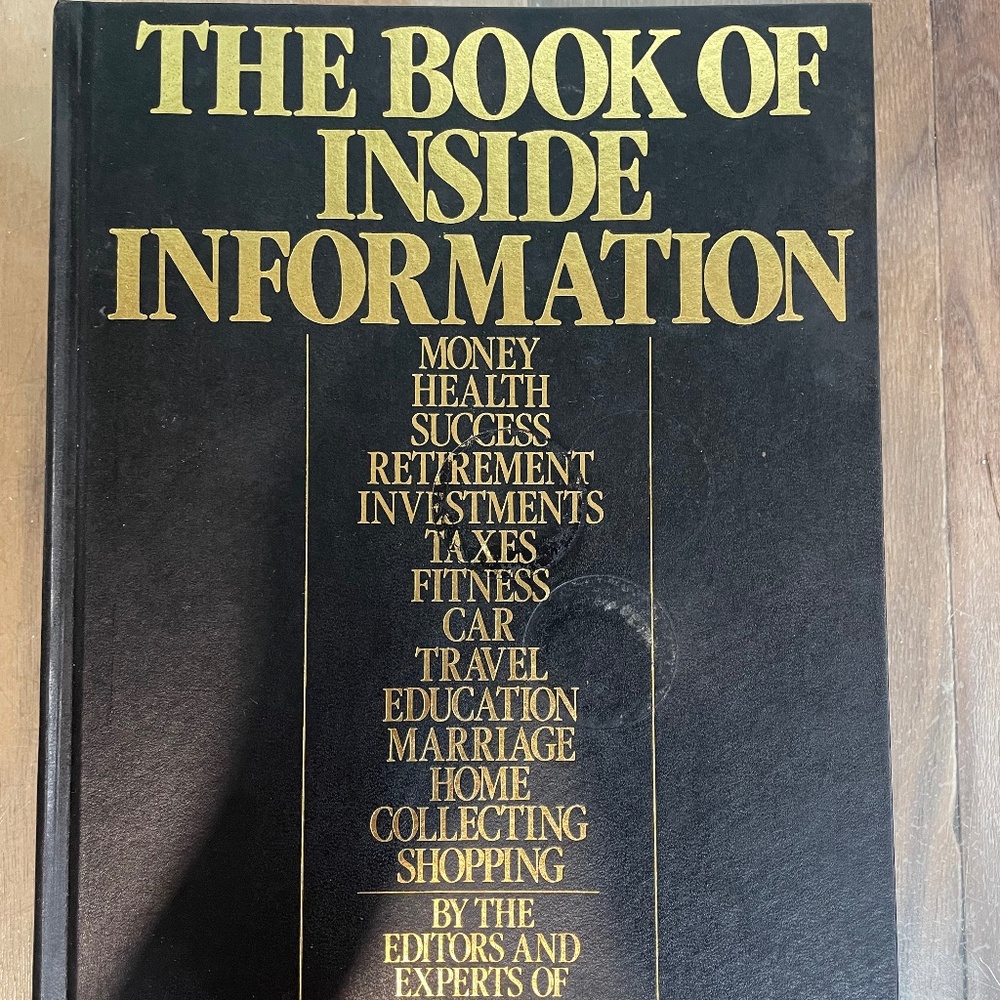 Excellent Condition "The Book of Inside Information" Hardcover Book